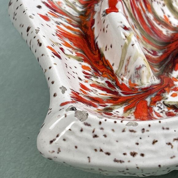 Vintage MCM Large Table Ashtray Abstract Atomic Speckled Geometric Splattered - Picture 5 of 9